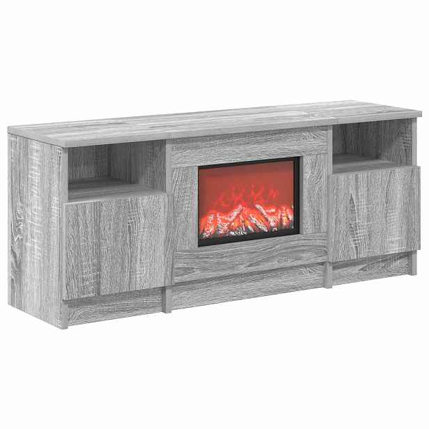 vidaXL Elektrický krb Šedý Sonoma 98 x 28,5 x 40,5 cm Kompozitní dřevo