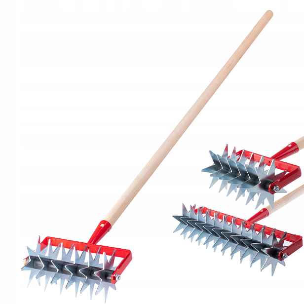 Ruční Kultivátor Kypřič Půdy Zahradní Aerator Areator 145 cm Otočný