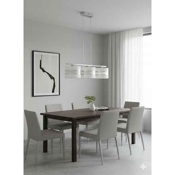 Euro-Lamp Závěsná lampa Ab Silver 3 Bílá 3x60W Stínidla Výrobce