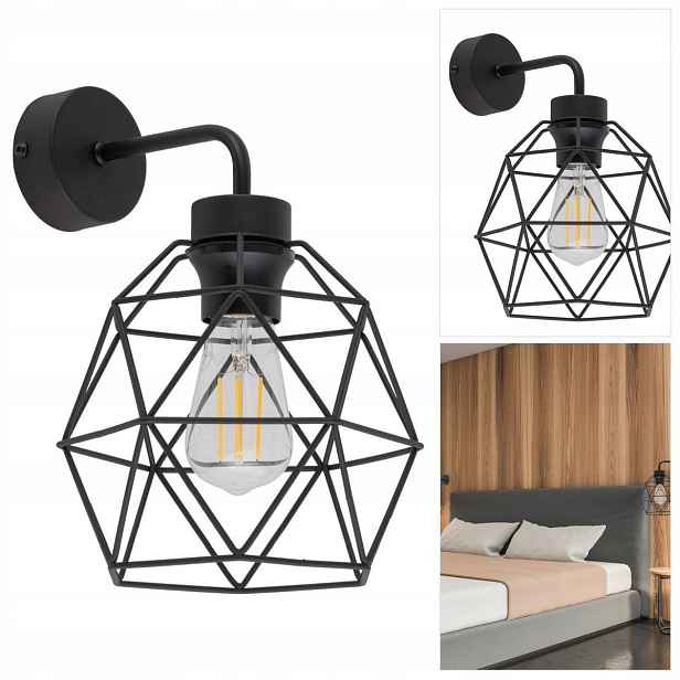 Nástěnné svítidlo Galaxy černé loftové s vyřezávanou formou v předsíni Tk Lighting