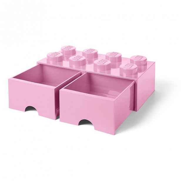 Světle růžový úložný box se dvěma šuplíky LEGO®