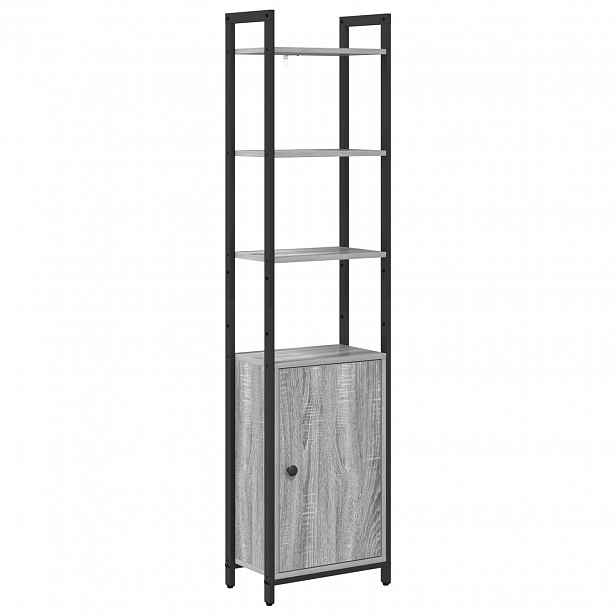 vidaXL Knihovna 6 úrovní 40 x 24 x 161 cm Kompozitní dřevo Šedá Sonoma