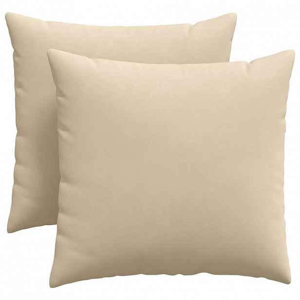 vidaXL Pohovkové polštáře 2 ks textil Krémová 45 x 45 cm
