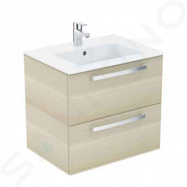 Ideal Standard Skříňka s umyvadlem 610x450 mm, 2 zásuvky, dekor dub pískový K2979OS