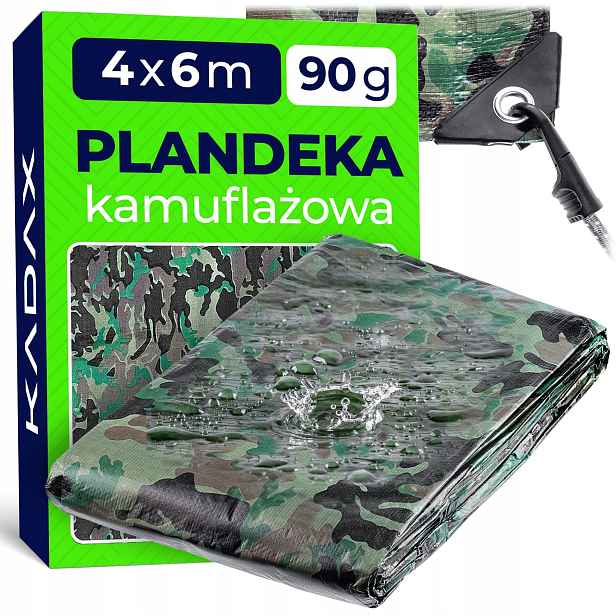 Plachta Hrubá Plachta Voděodolná Vyztužená Uv 4x6 m 90 g Silné Krytí