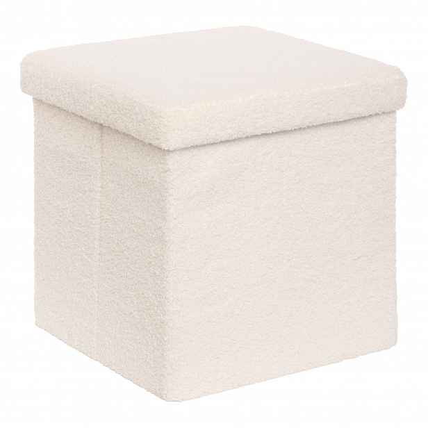 Taburet Z Mdf Bílý 38X38X38 CM S Úložným Prostorem Do Obývacího Pokoje