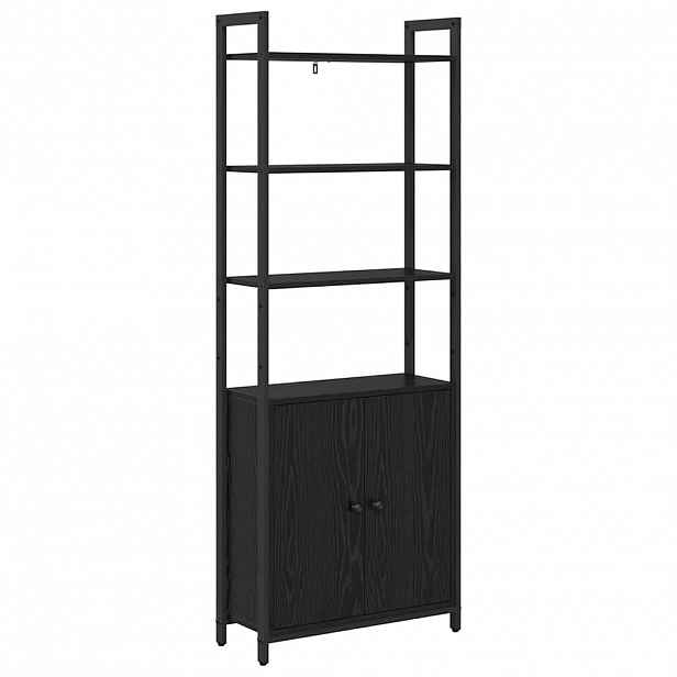 vidaXL Knihovna 6 úrovní 60 x 24 x 161 cm Kompozitní dřevo Černý dub