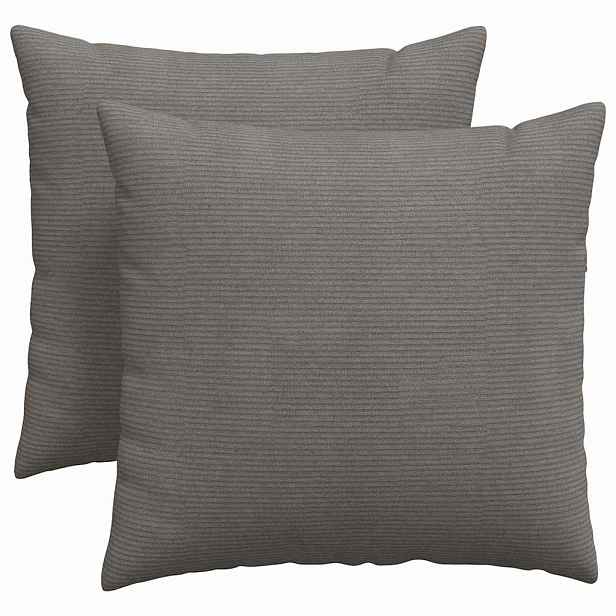 vidaXL Pohovkové polštáře 2 pcs Světle šedá 45 x 45 cm Žebrovaná látka