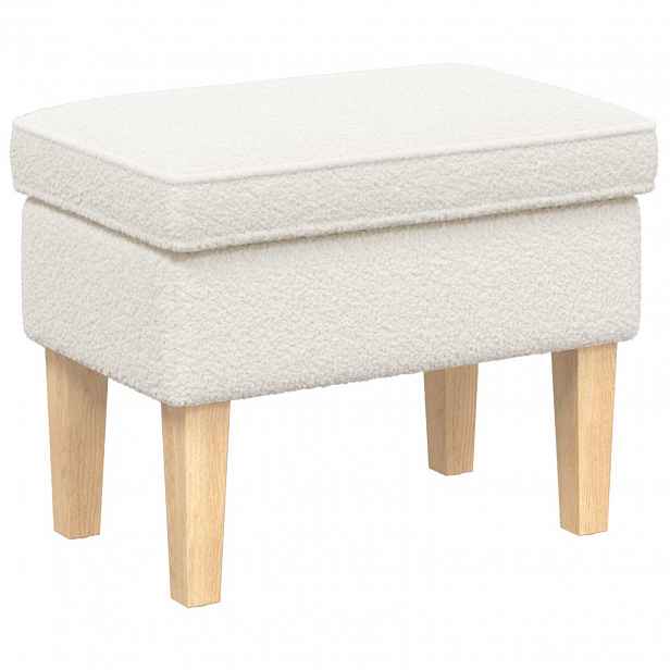 vidaXL Stolička na Nohy Krémová 55 x 35 x 41 cm Bouclé