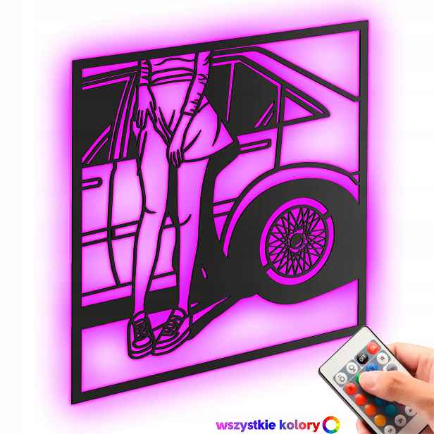 Dřevěný 3D obraz Suv Nástěnná Dekorace Dárek Noční Lampa Led