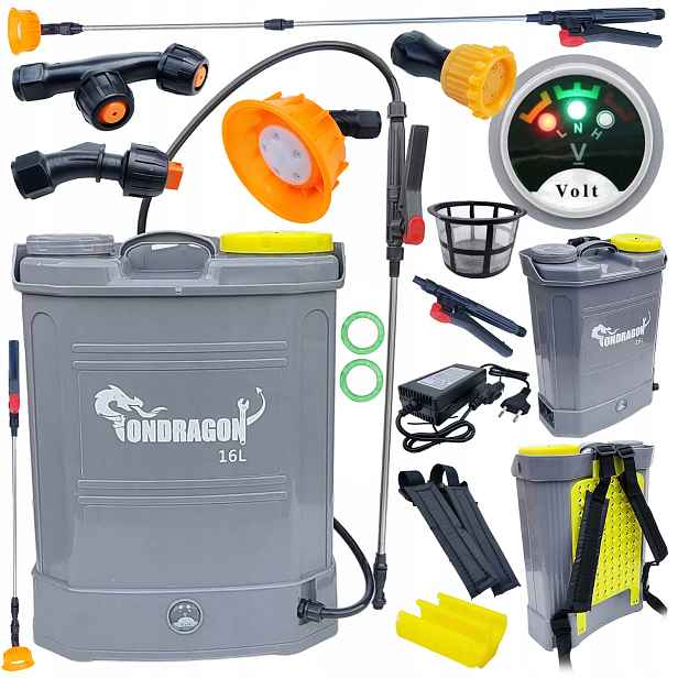 Akumulátorový batohový postřikovač Ondragon 16 l (12 V 8 Ah)