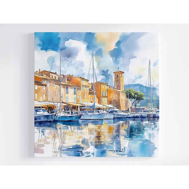 Obraz Na Plátně Plátno Azurové Pobřeží Saint Tropez Marina Jachty 50x50