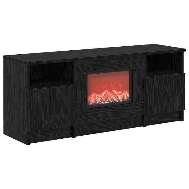 vidaXL Elektrický krb Černý dub 98 x 28,5 x 40,5 cm Kompozitní dřevo