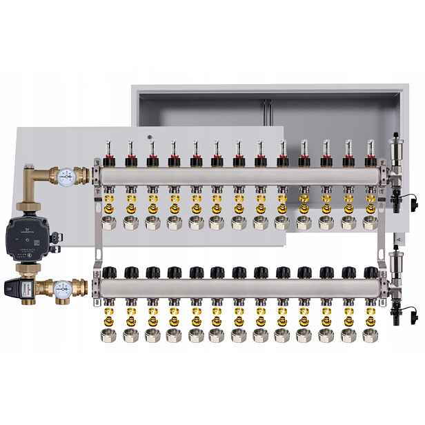 Nerezový rozdělovač pro podlahovku 13 box Pompa Grundfos Pex