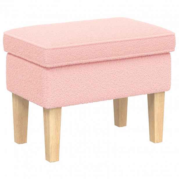 vidaXL Stolička na Nohy Růžová 55 x 35 x 41 cm Bouclé