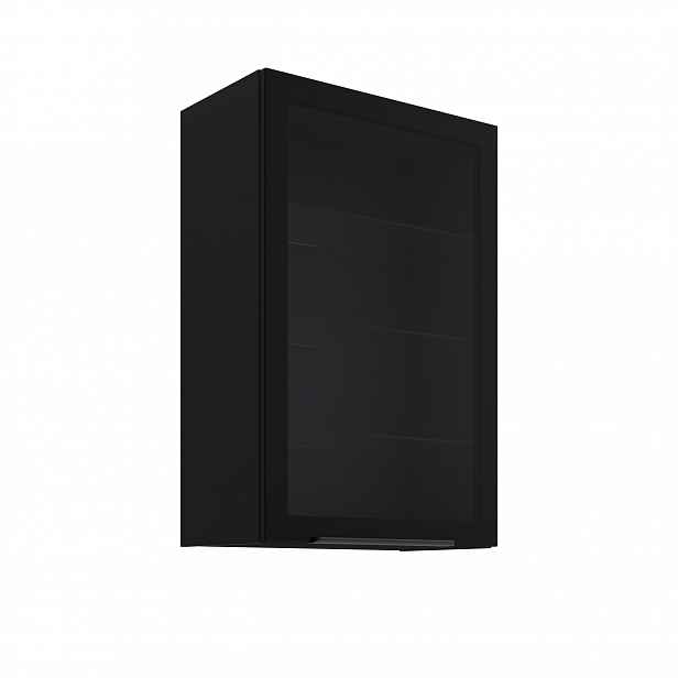 Horní vitrína 60 GS-90 1F Barva korpusu: Černá, Barva dvířek: Černá
