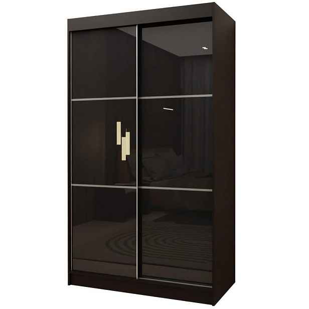 MASSENO ŠATNÍ SKŘÍŇ S POSUVNÝMI DVEŘMI VITALE, 120/216/61 cm 2dveřová, černá