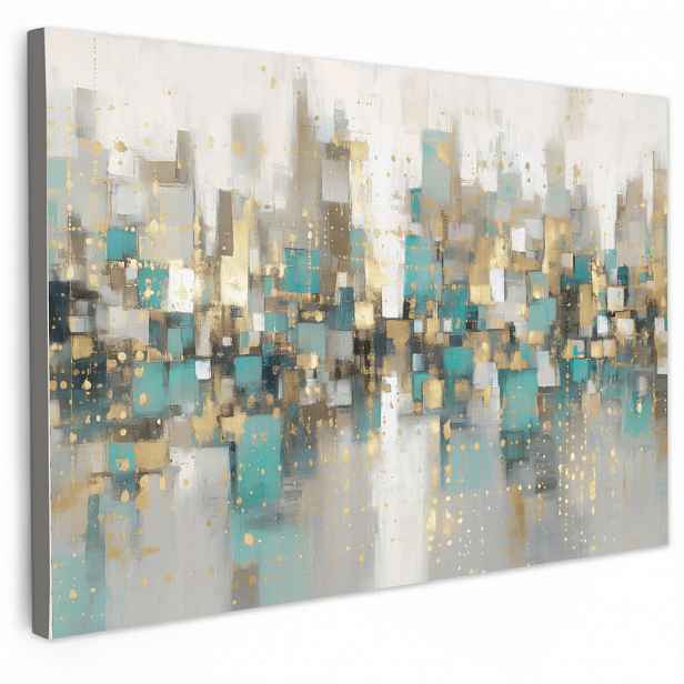 MuchoWow OBRAZ NA PLÁTNĚ Abstraktní - Bloky - Zlato - Obloha 120x80 cm