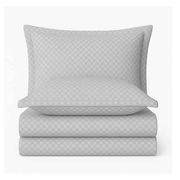 Šedé povlečení na jednolůžko z bavlny Renforcé 140x200 cm Checkered – Mila Home Luxury