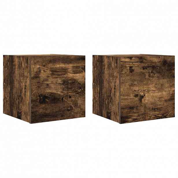 vidaXL Nástěnné TV skříňky 2 ks kouřový dub 30,5 x 30 x 30 cm