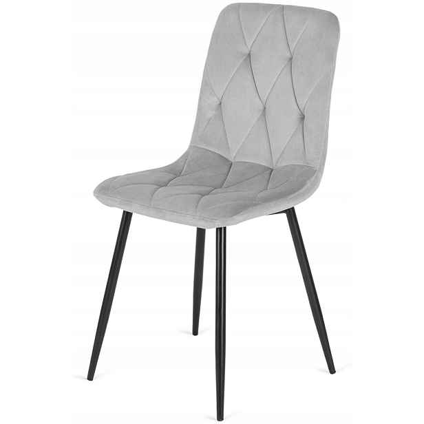 Čalouněná židle Borgo Velvet Light Grey Pro Lugano
