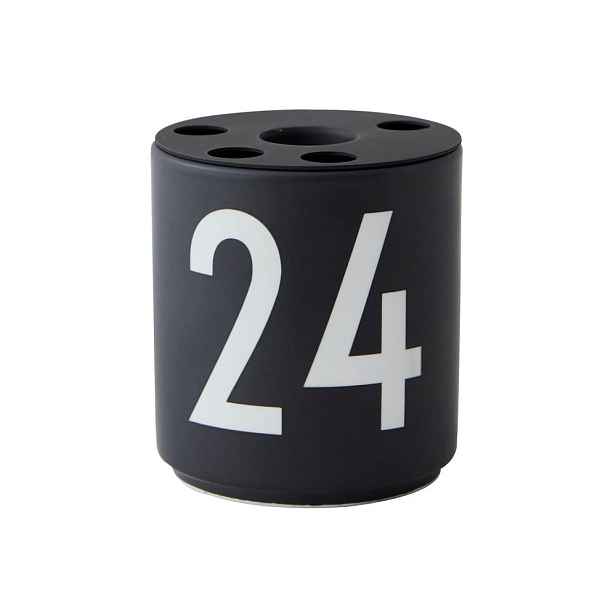 Černý porcelánový svícen Design Letters