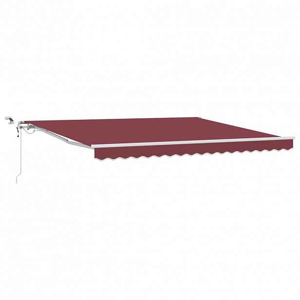 vidaXL Automatická zatahovací markýza s LED burgundská 400 x 300 cm