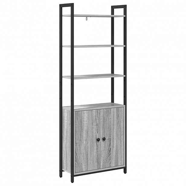 vidaXL Knihovna 6 úrovní 60 x 24 x 161 cm Kompozitní dřevo Šedá Sonoma