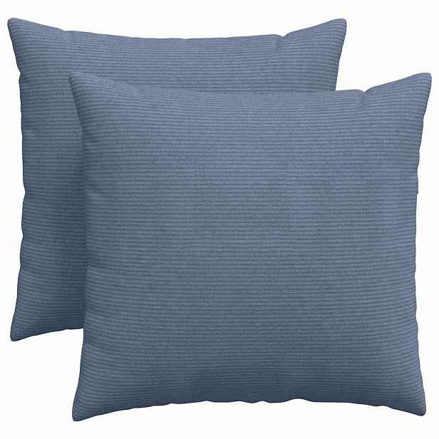vidaXL Pohovkové polštáře 2 pcs Modrá 45 x 45 cm Žebrovaná látka