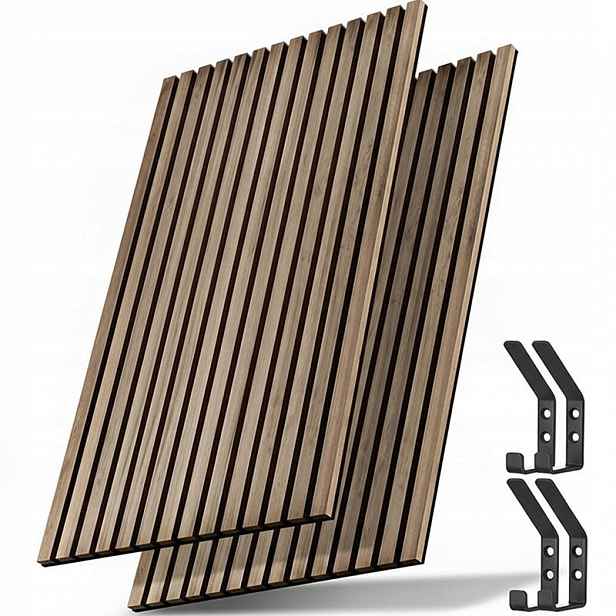 2 kusy akustických dřevěných panelů, v sadě 4 x háčky, 120 × 60