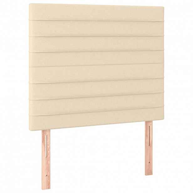 vidaXL Čelo postele krémové 100x5x118/128 cm látkové