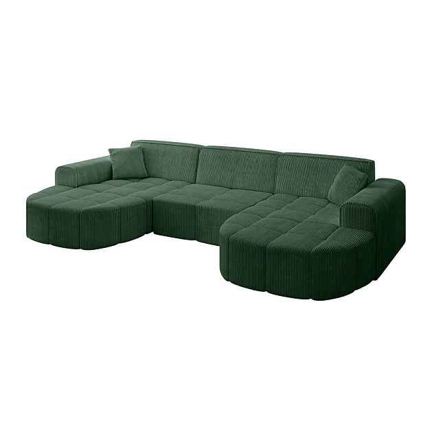 ALTDECOR SEDACÍ SOUPRAVA ve tvaru U LIVO-U1 315x173x79,5 Zelená Manšestr