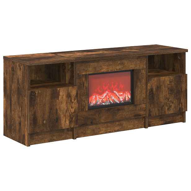 vidaXL Elektrický krb Kouřový dub 98 x 28,5 x 40,5 cm Kompozitní dřevo