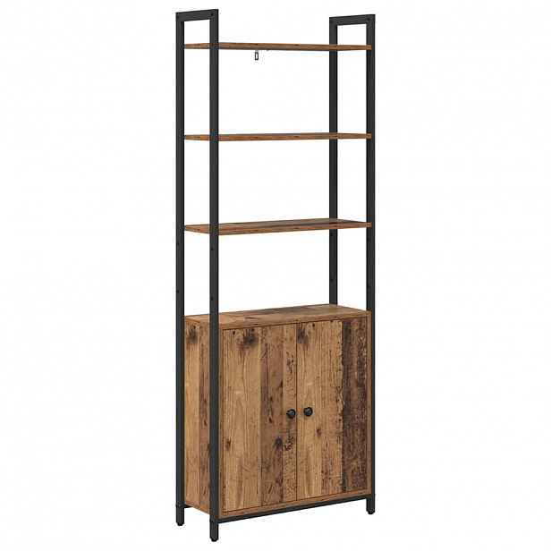 vidaXL Knihovna 6 úrovní 60 x 24 x 161 cm Kompozitní dřevo Staré dřevo