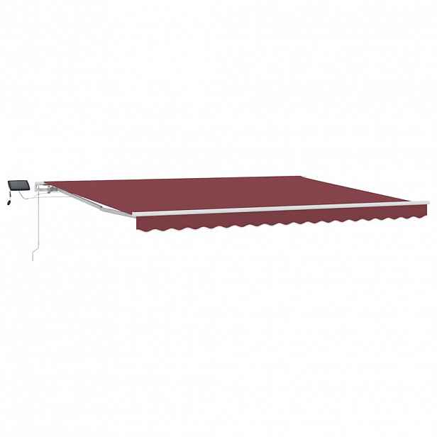 vidaXL Stahovací markýza Vínová 450 × 300 cm Látka a hliník