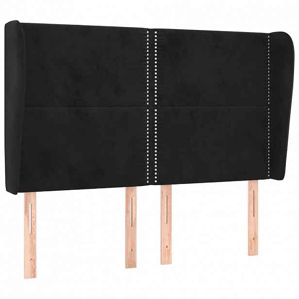 vidaXL Čelo postele typu ušák černé 147x23x118/128 cm samet
