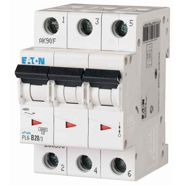 Jistič Eaton PL6-C20/3 6 kA C 20 A