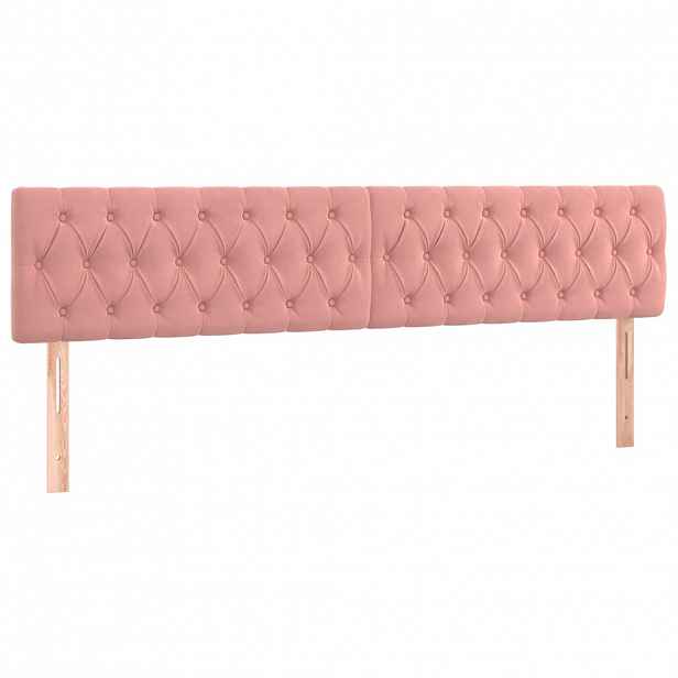 vidaXL Čela postele růžová 180x7x78/88 cm samet