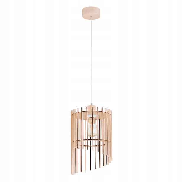 Závěsná lampa Skandinávská dřevěná Solana Alfa 1xE27 15W