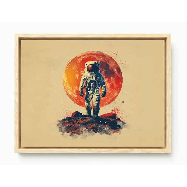 Obraz Rám Americký Box Astronauta Mars Kosmos Červená Planeta 80x60