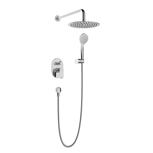 Rubineta OLO+ULTRA-2F CHROM, Podomítkový sprchový set včetně příslušenství