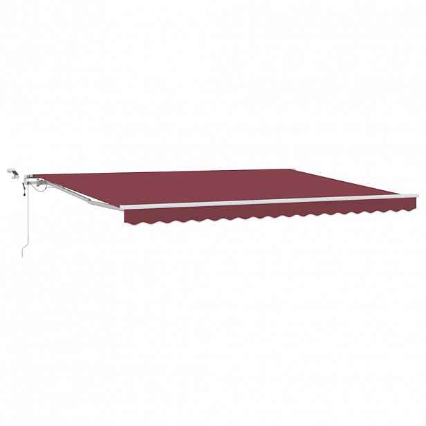 vidaXL Automatická zatahovací markýza s LED burgundská 450 x 300 cm