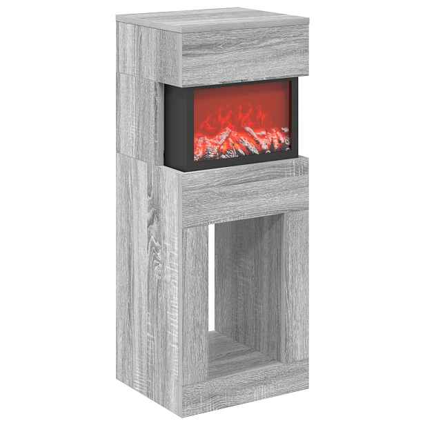 vidaXL Elektrický krb Šedý Sonoma 35 x 30 x 86 cm Kompozitní dřevo