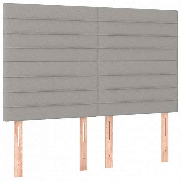 vidaXL Čelo postele světle šedé 144x5x118/128 cm látkové