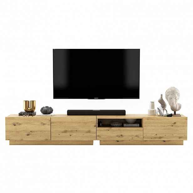 Meble Lindner SADA 2 TV stolků Enjoy Kašmír mat 240 cm se zásuvkou a soklem