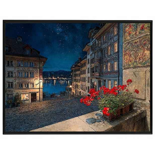 Plakát Rámeček Hliníkový Krajina Švýcarsko Lucern Město Staré Město 80x60