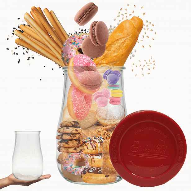 Zavařovací Sklenice Weck 1750 ml 1,75 l váza Tulip vzduchotěsné silikonové víko 1 Ks Trvanlivé