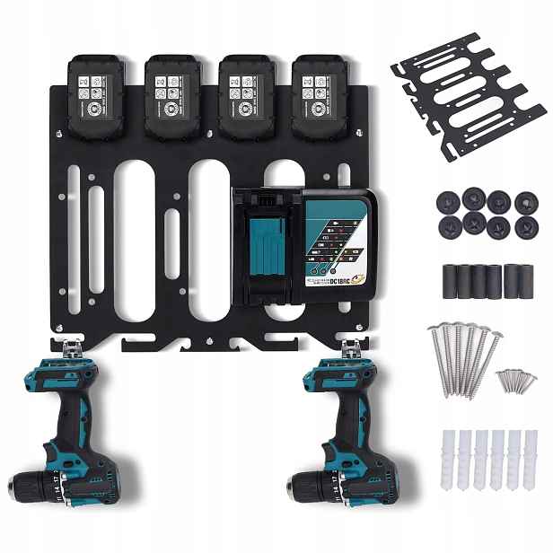 Nástěnný Držák Na Akumulátorové Baterie Pro Makita 4-MÍSTNÝ