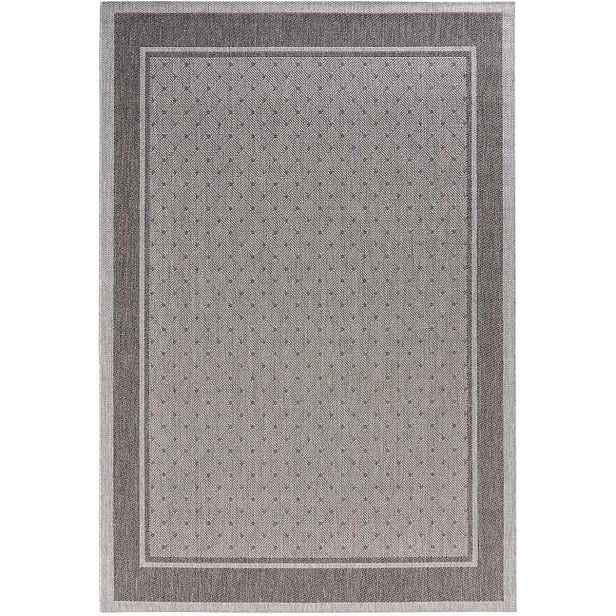 Šedý koberec typu sisal, plochý na terasu, vnější vnitřní 120x170