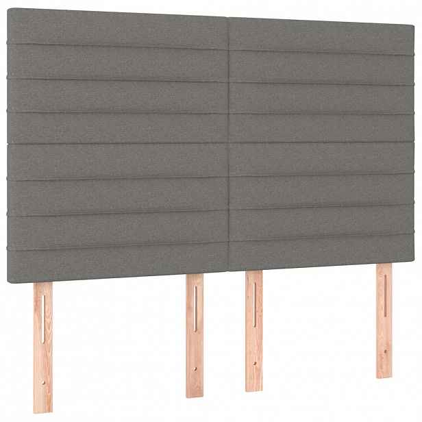 vidaXL Čelo postele tmavě šedé 144x5x118/128 cm látkové